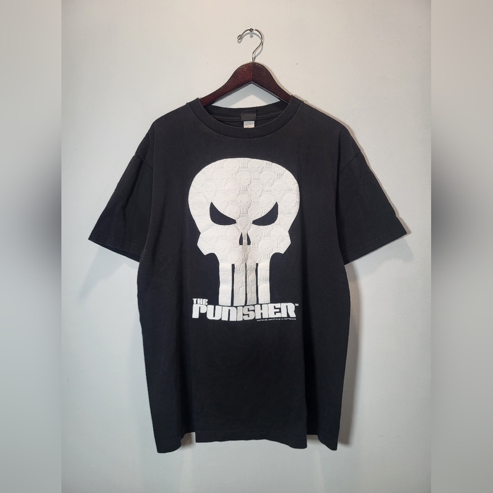 👕🌶 2002 Vintage Y2K Marvel Punisher 3D Logo T-Shirt